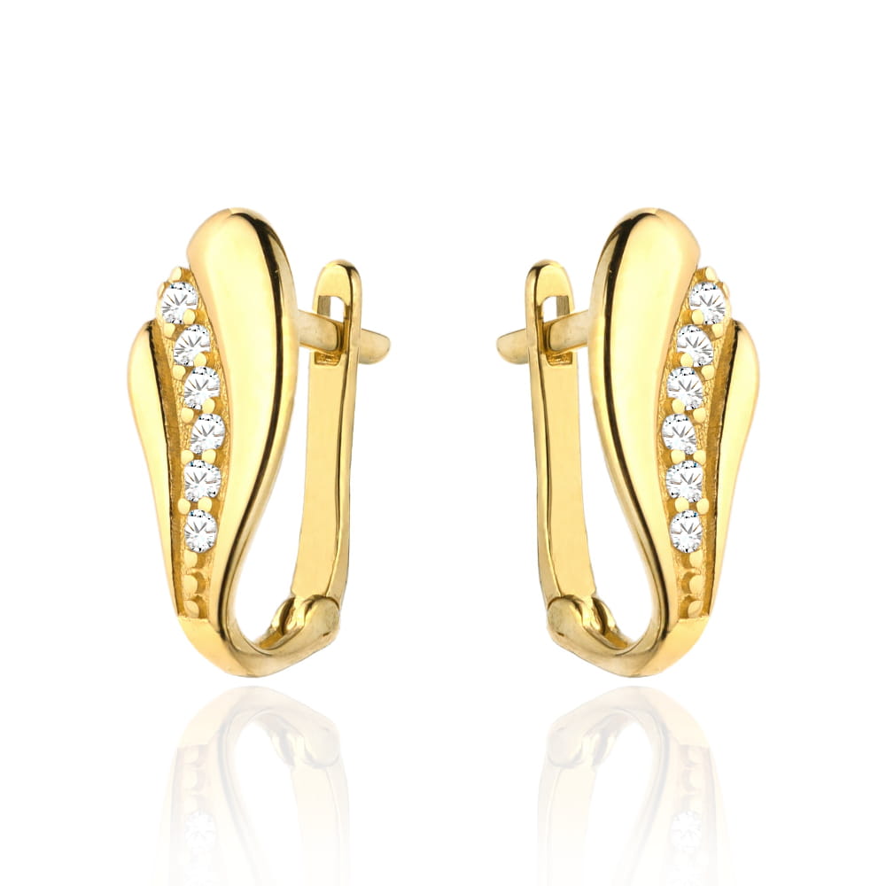 Cercei Aur 14k cu Zirconii Albe