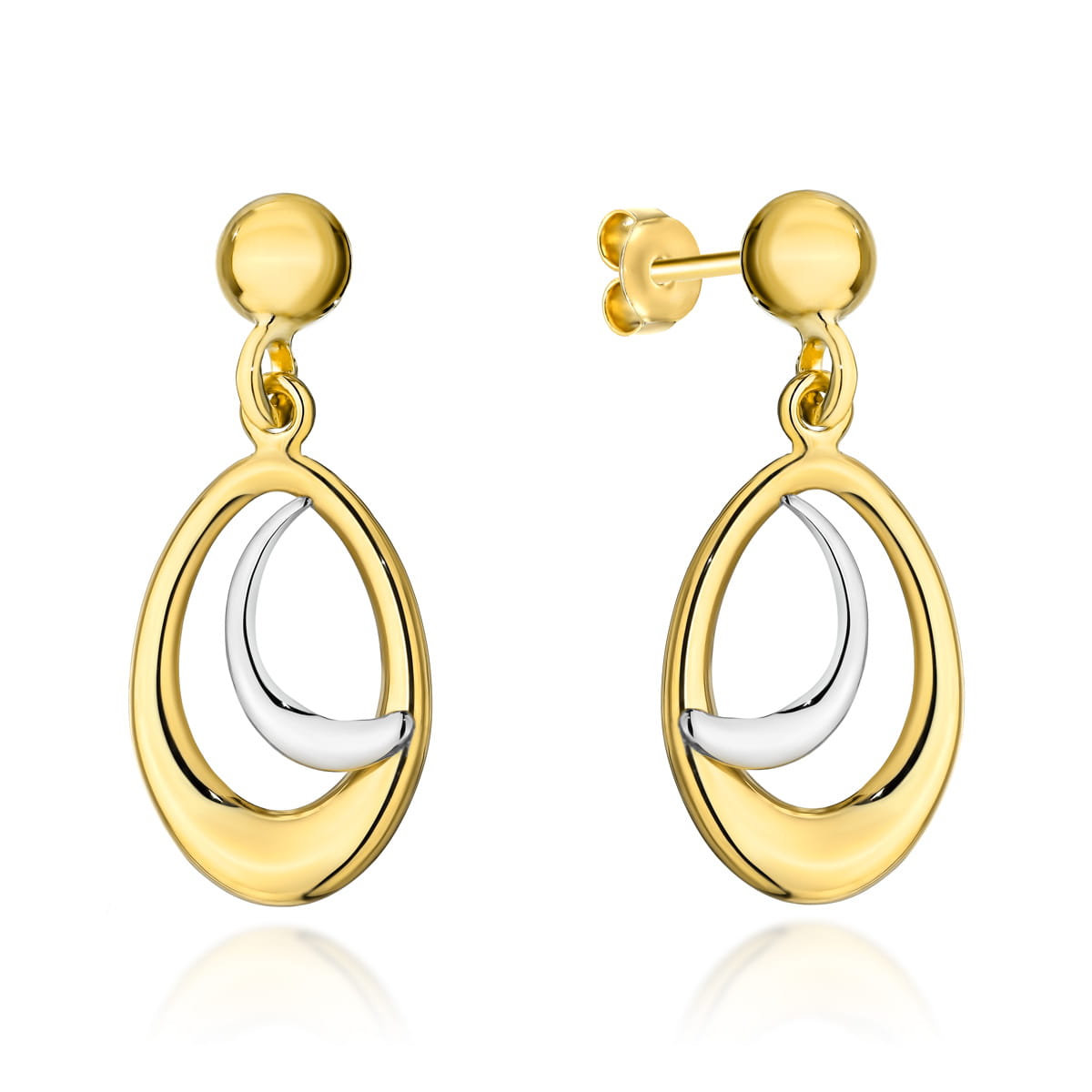 Cercei Aur 14k cu Banuti Ovali