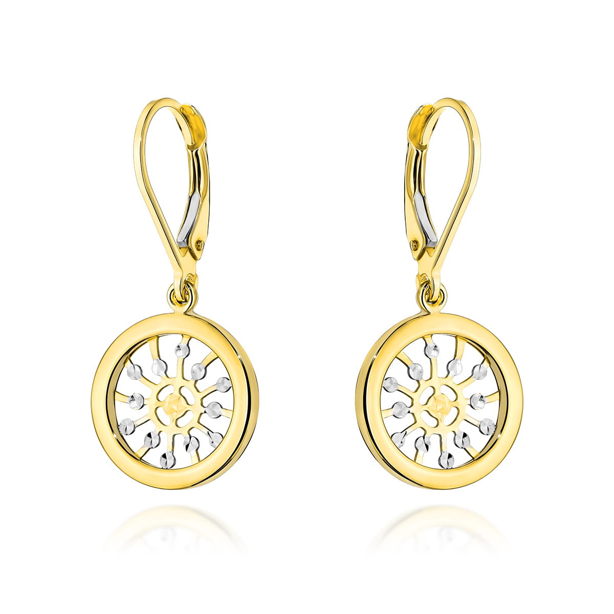 Cercei Aur 14k cu Model Soare