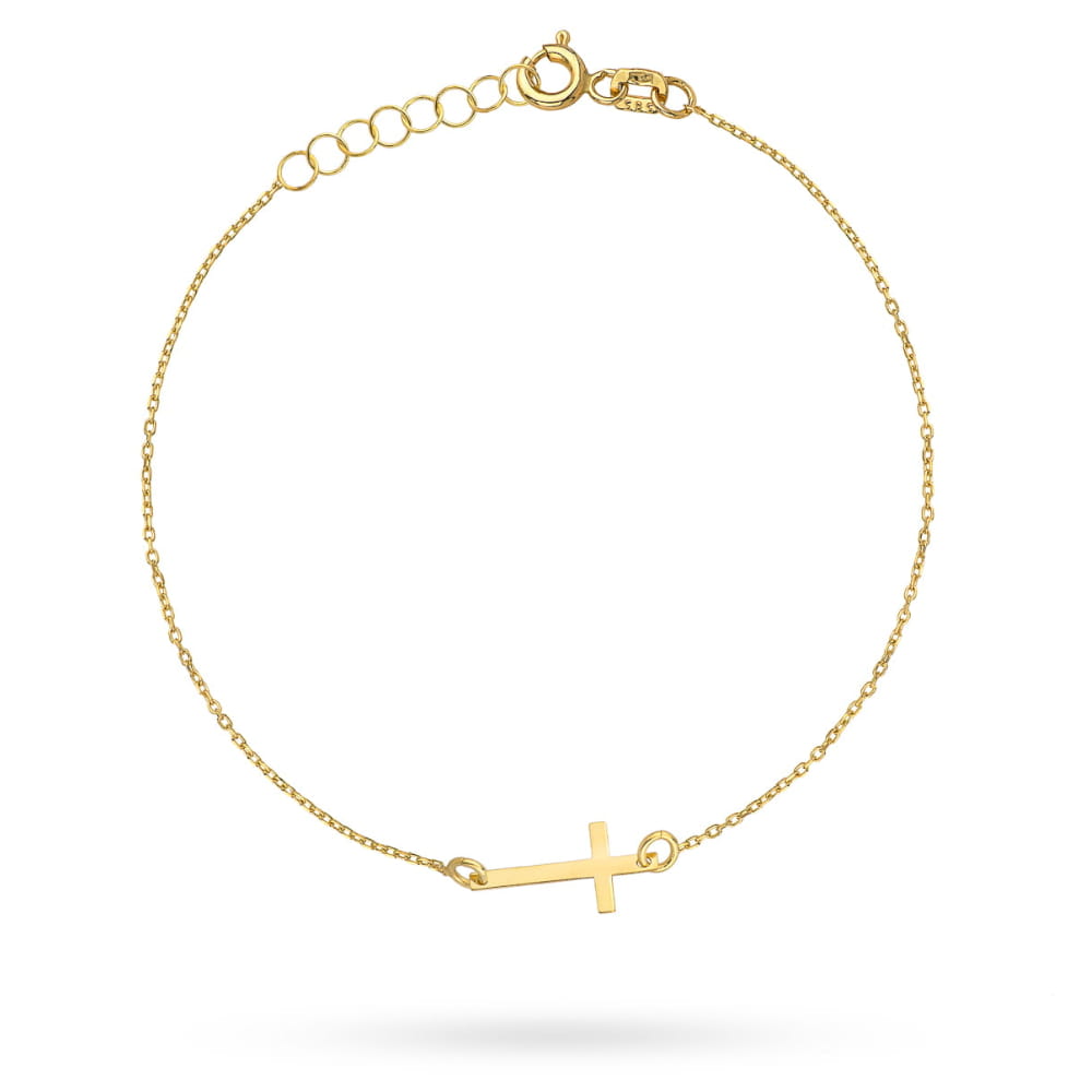 Brățară Delicată de Aur 14K cu Cruce