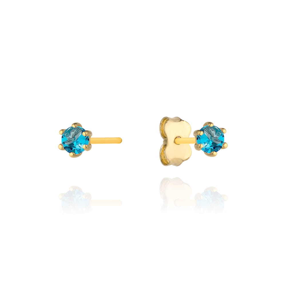 Cercei Aur 14k cu Zirconii Albastre