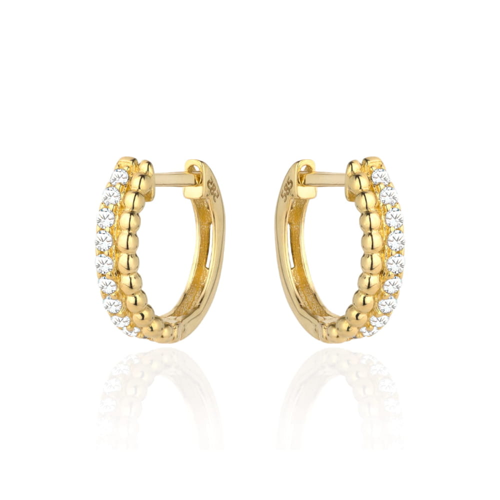 Cercei Aur 14k cu Zirconii si Bilute