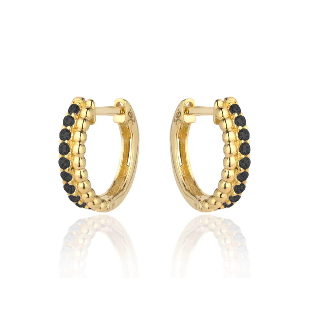 Cercei Aur 14k cu Zirconii Negre