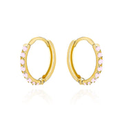 Cercei Creole Aur 14k cu Zirconii Roz