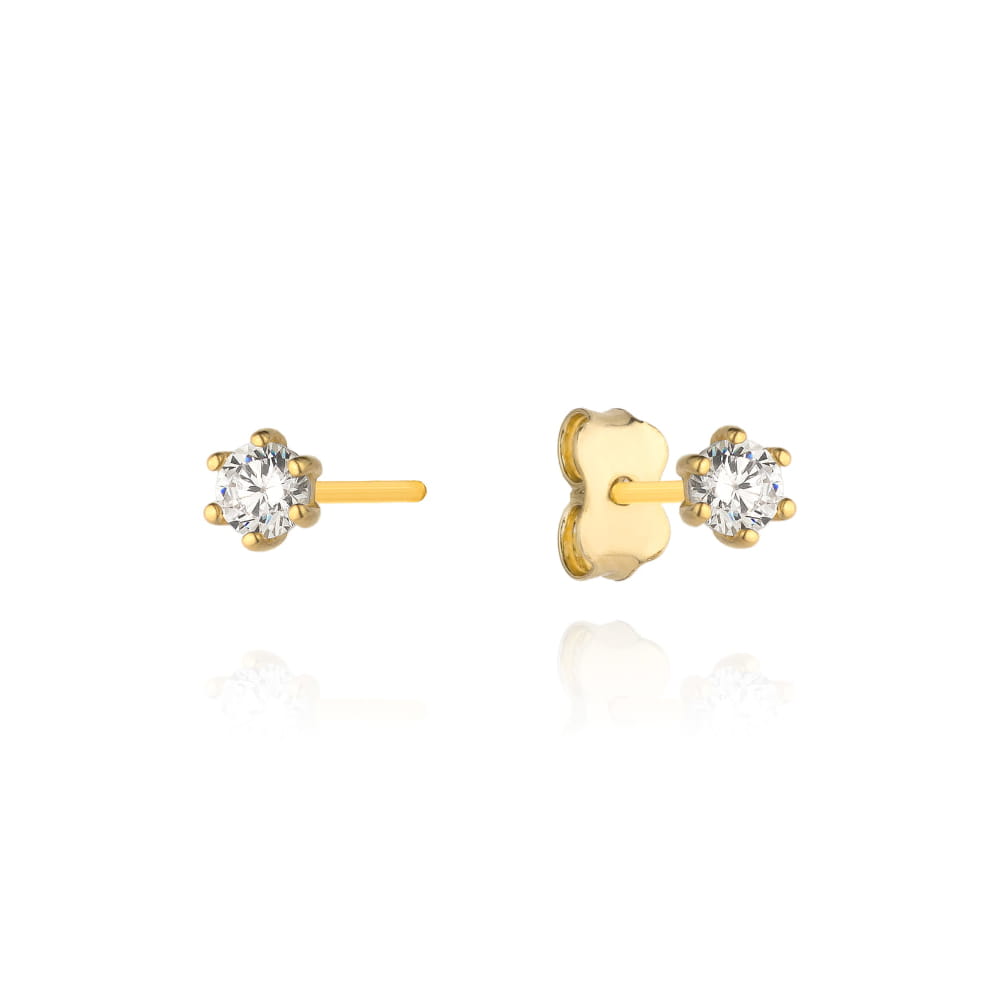 Cercei Aur 14k cu Zirconii Albe