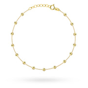 Brățară de Picior Aur 14K Bile Diamantate - Eleganță Pură