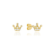 Cercei Aur 14k cu Model Coroana si Zirconii