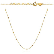 Colier bile de diamant, trei culori de aur, 42+3 cm