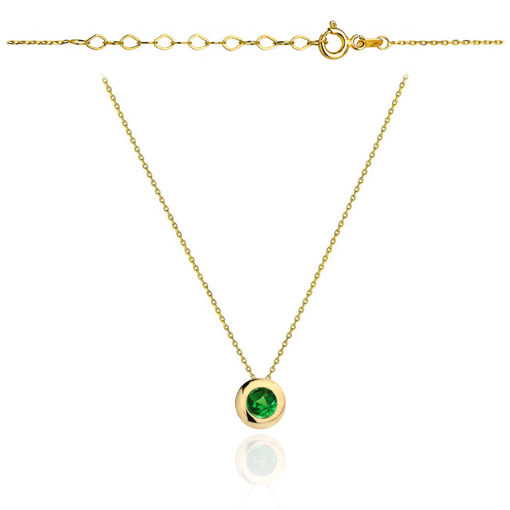 Colier cu Cristal Verde- Aur 14k