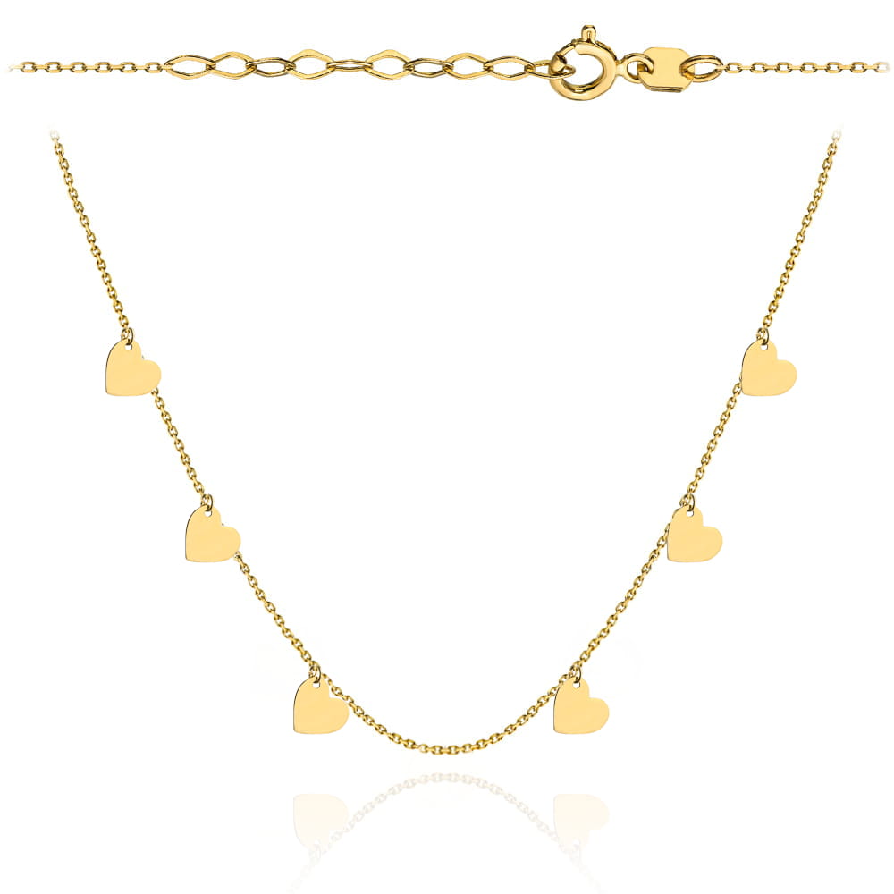Colier cu Inimioare- Aur 14k
