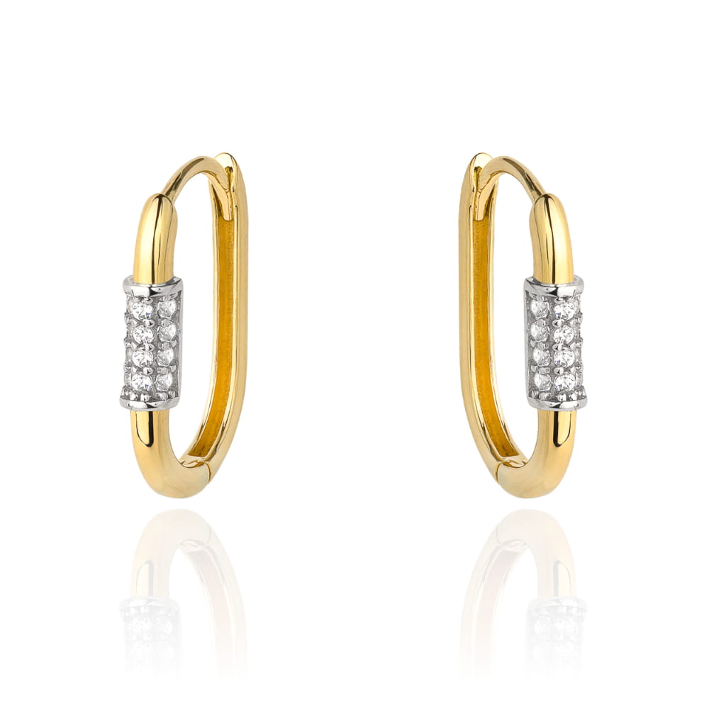 Cercei Aur 14k cu Zirconii Albe