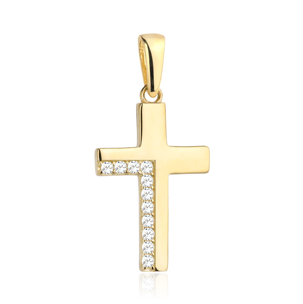 Pandantiv Aur 14k cu Cruciulita si Zirconii
