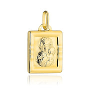 Medalion Carte Aur 14k cu Maica Sfanta si Iisus Hristos