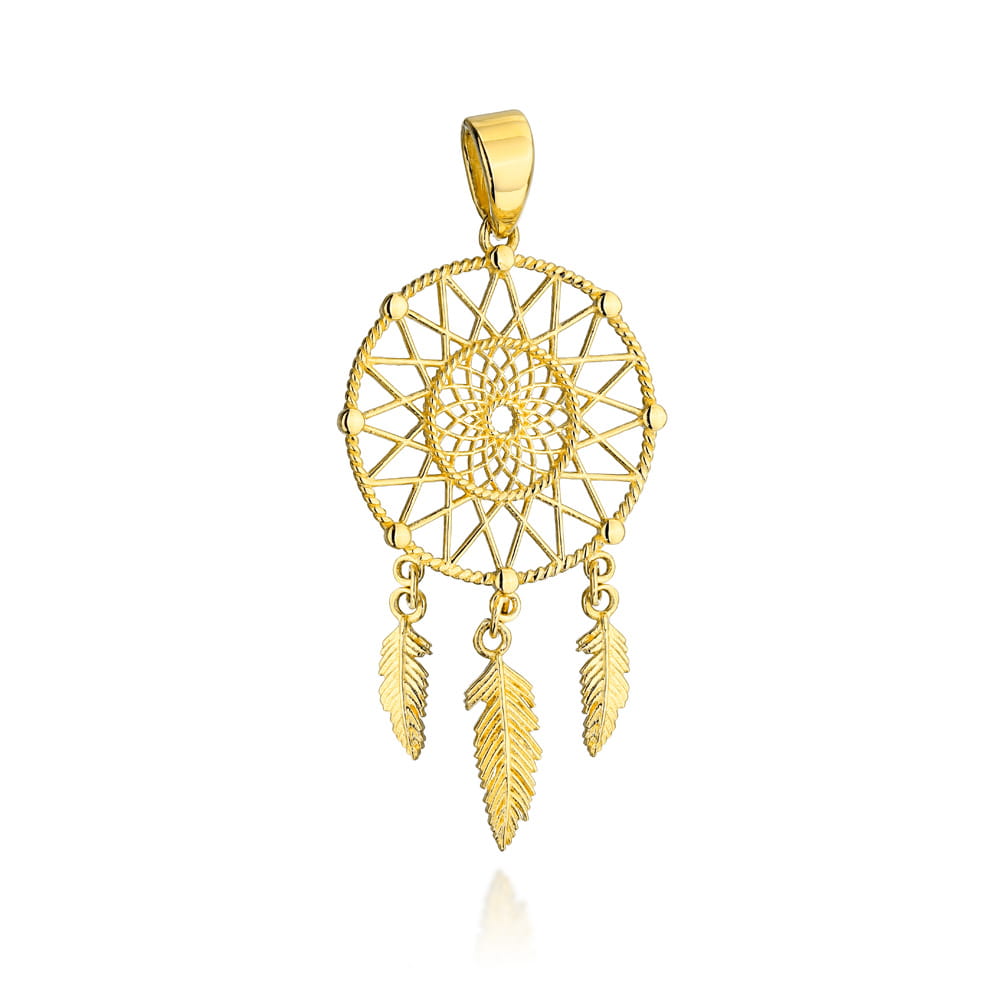 Pandantiv Dream Catcher din Aur Galben 14K