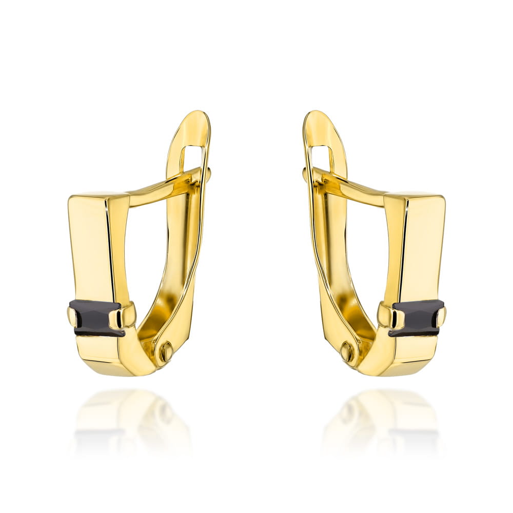 Cercei Aur 14k cu Zirconii Negre