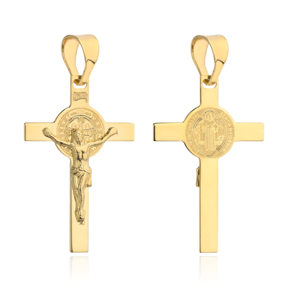 Cruciuliță Benedictină Din Aur Galben 14K