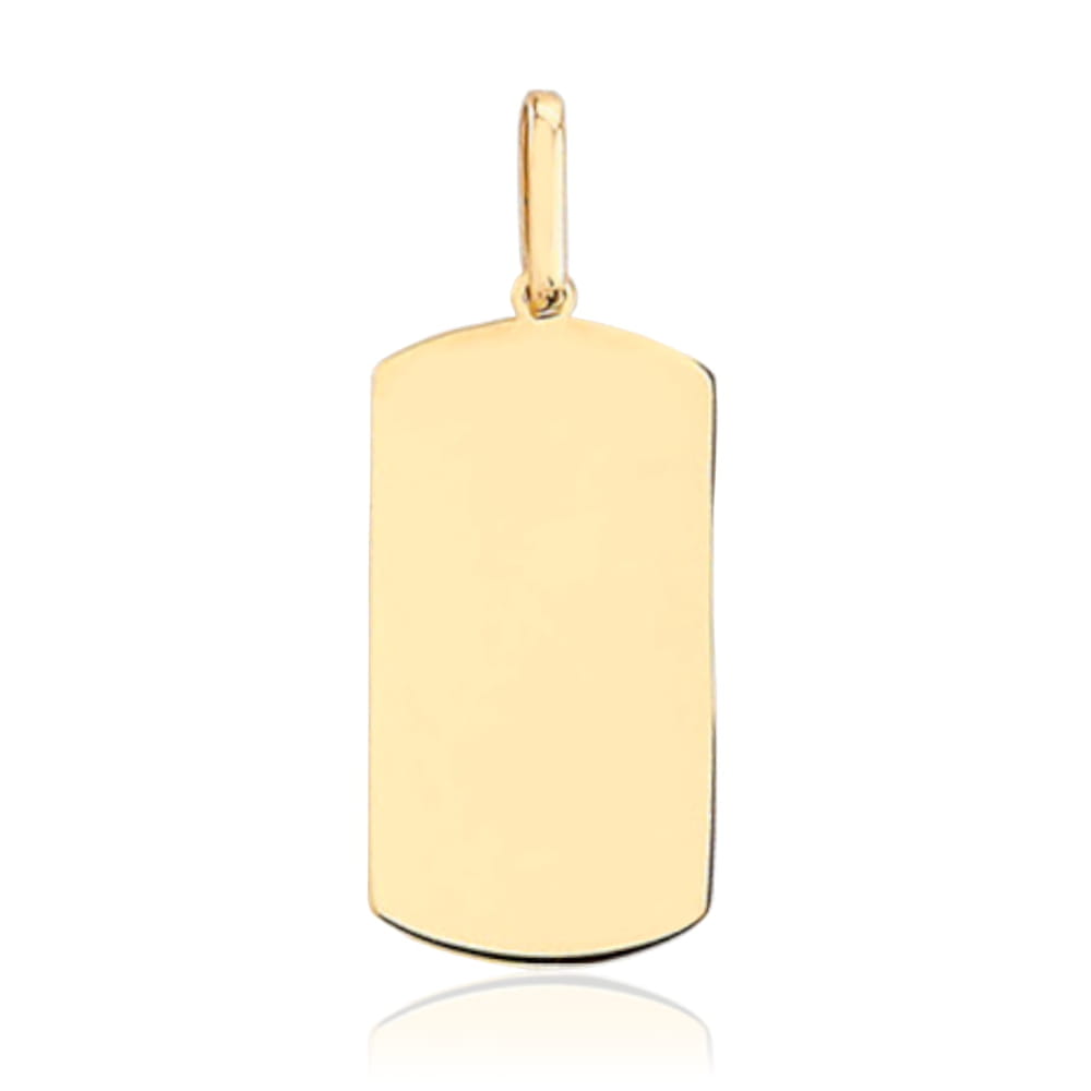 Pandantiv Aur 14K Rectangular Neted cu Margini Rotunjite pentru Gravură