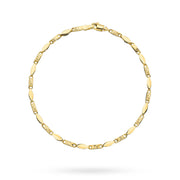 Bratara cu Placute Decorate si Zale- Aur 14k