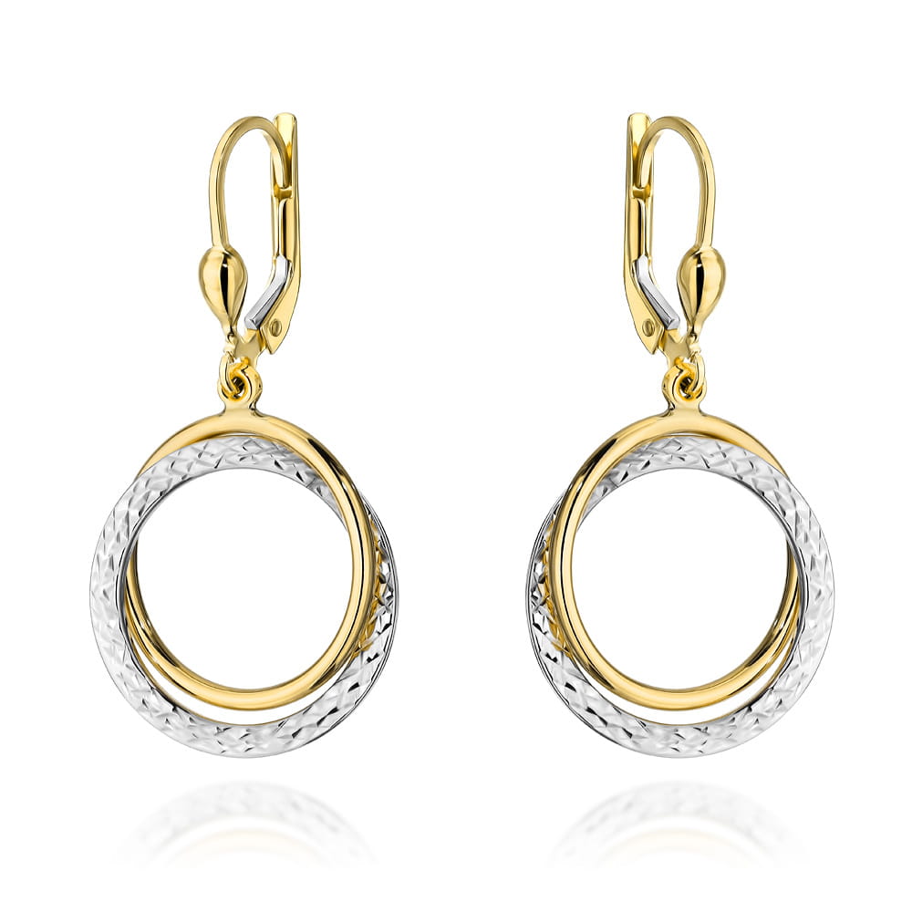 Cercei Ovali cu Model din Aur 14K