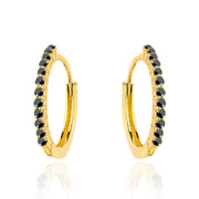Cercei Creole Aur 14k cu Zirconii Negre