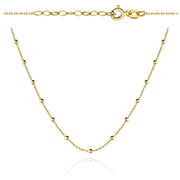 Colier Choker Delicat Din Aur Galben 14K Cu Bile
