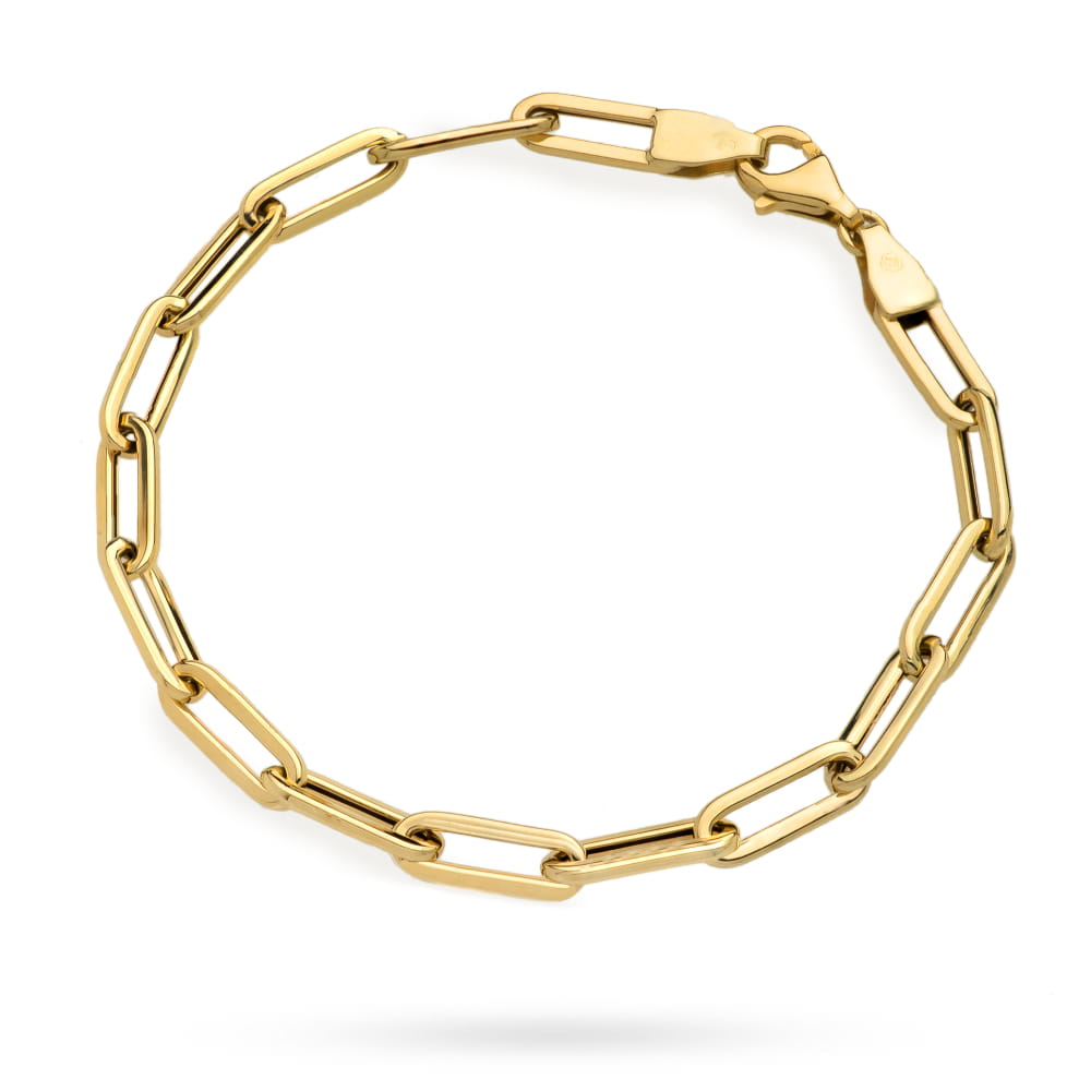 Brățară Elegantă Din Aur 14K Cu Linkuri Ovale Alungite, 18-21 Cm