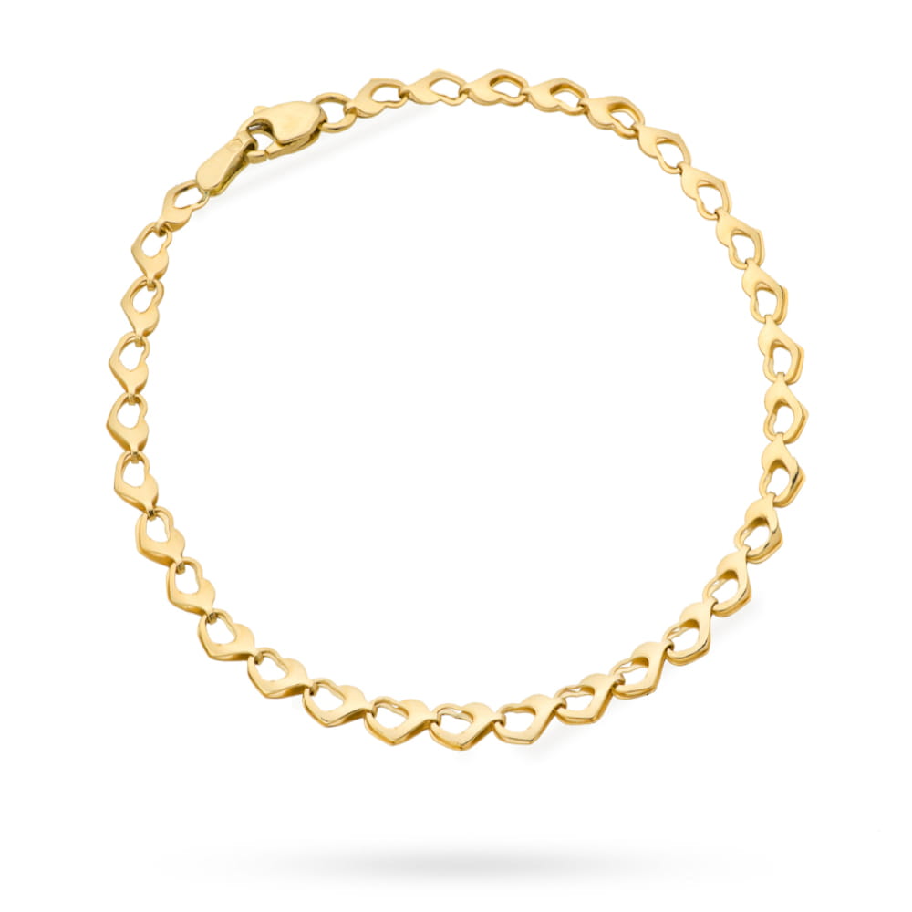Bratara cu Inimioare Impletite- Aur 14k