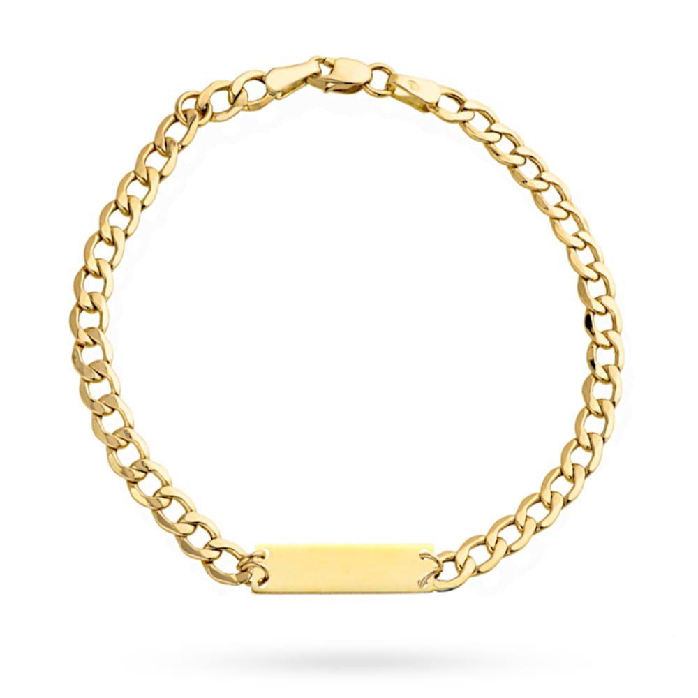 Brățară cu Legături Aurii Impletite cu Placuta - Aur 14k