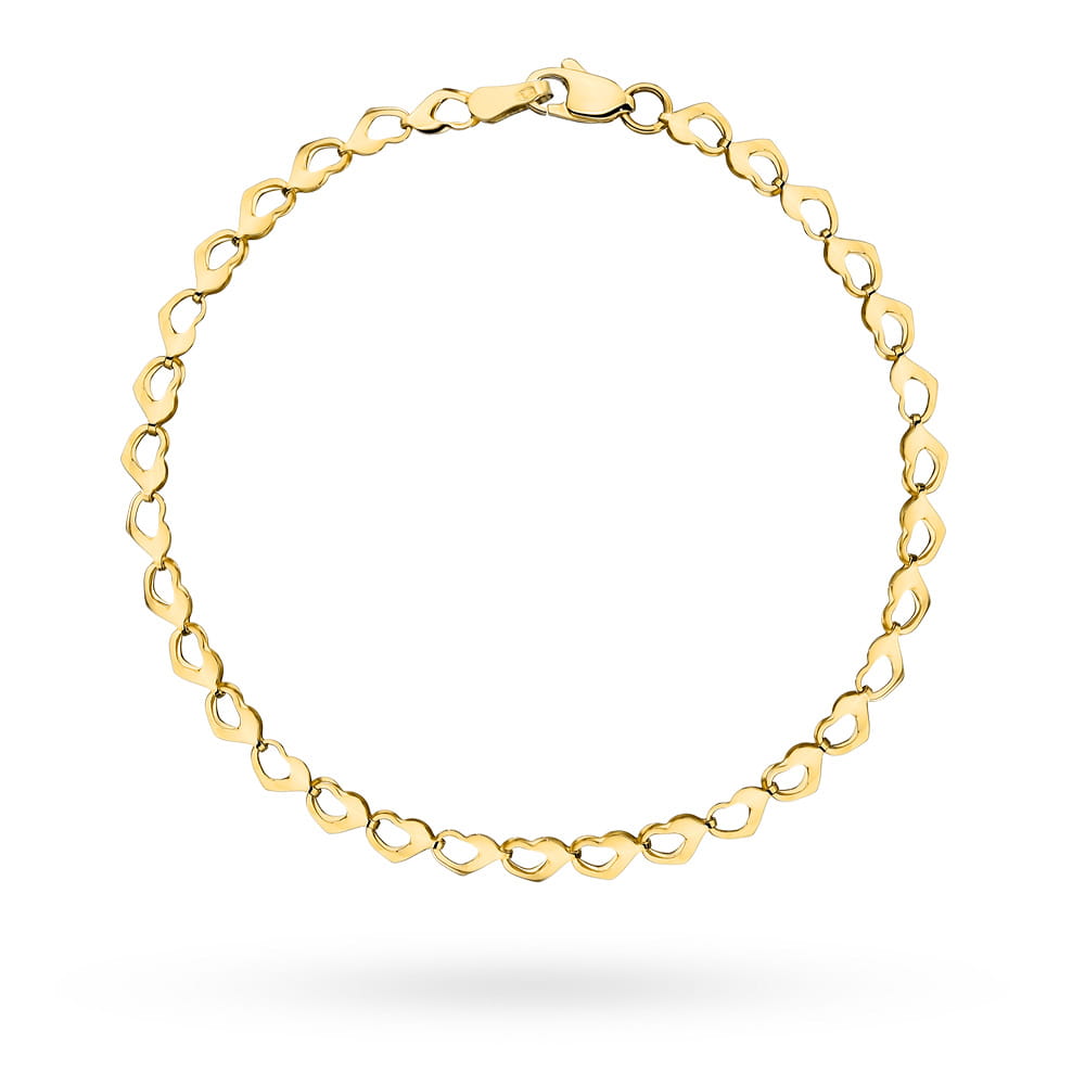 Bratara cu Inimioare Impletite- Aur 14k