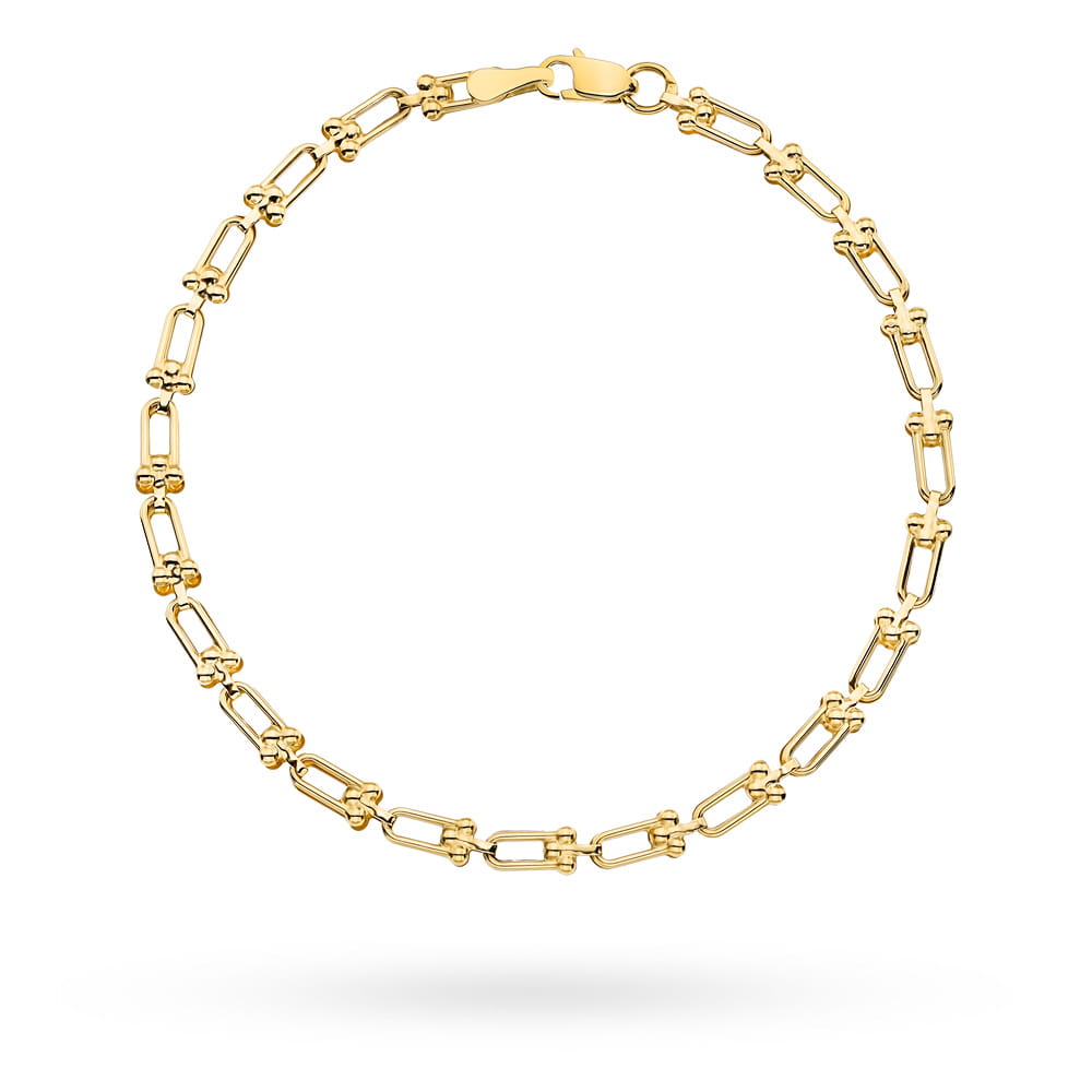 Bratara Aur 14k cu Model Impletit si Bilute