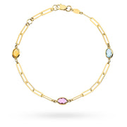 Brățară din Aur 14K cu Topaz, Ametist și Citrin