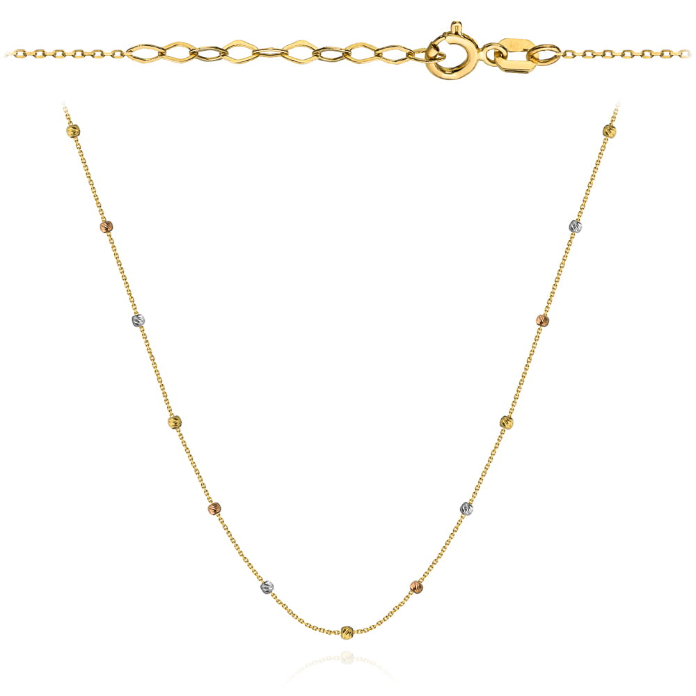 Colier Aur 14k cu Bilute 42 cm + 3 cm