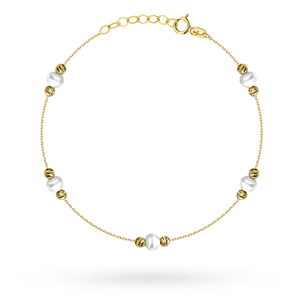 Bratara Aur 14k cu Bilute si Perle
