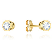 Cercei Aur 14k cu Zirconii Albe