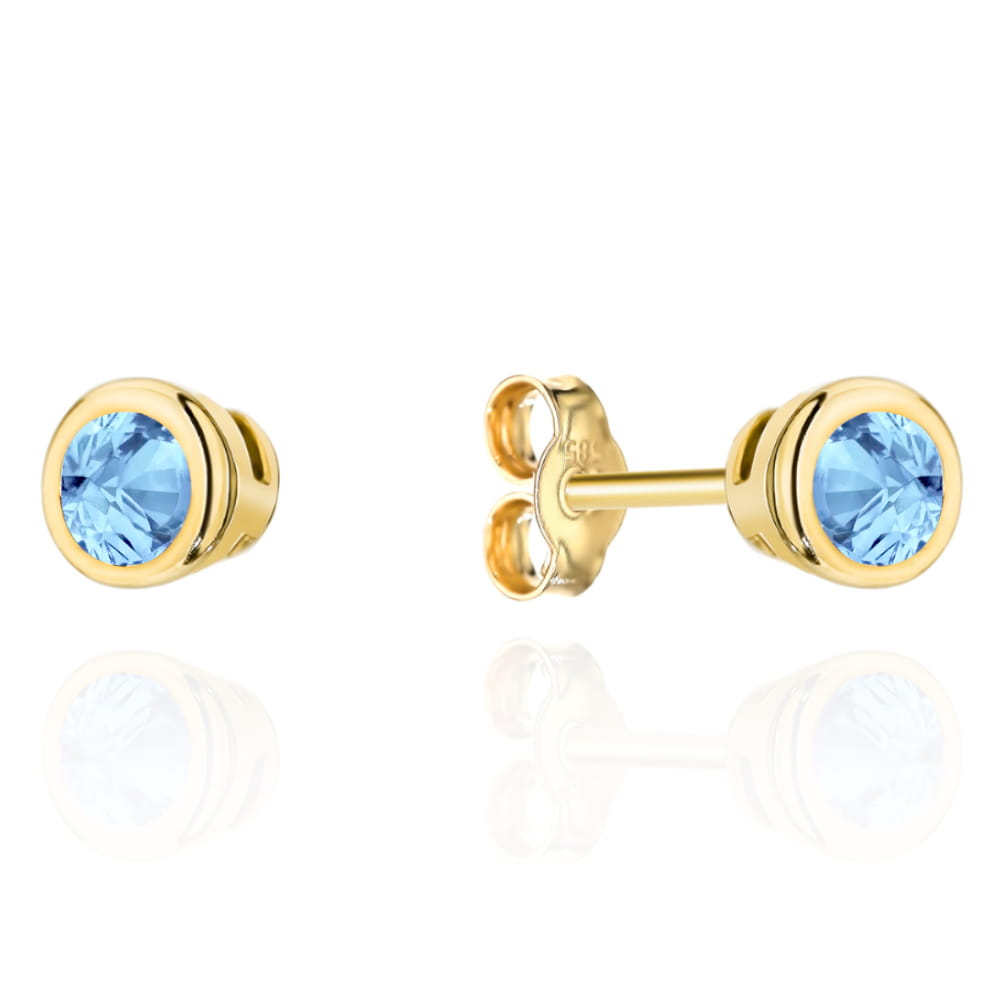 Cercei Aur 14k cu Zirconii Albastre