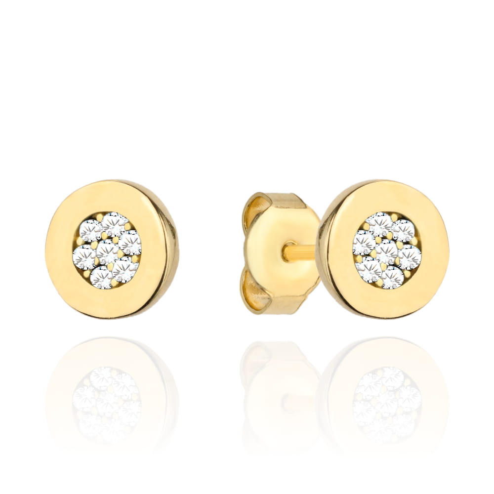 Cercei Aur 14k cu Zirconii Albe
