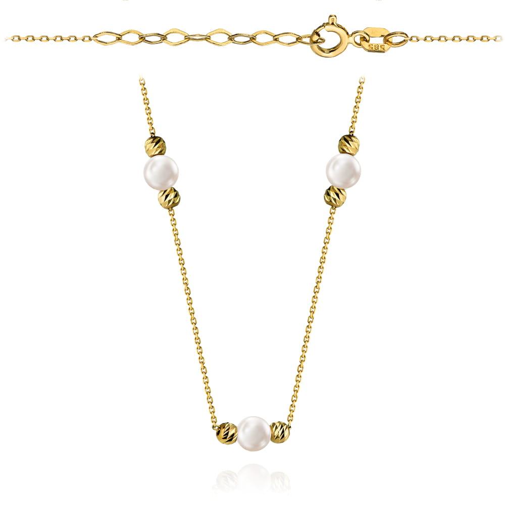 Colier cu Bilute si Perle - Aur 14K