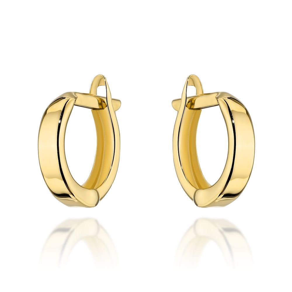 Cercei cu cercuri din aur neted