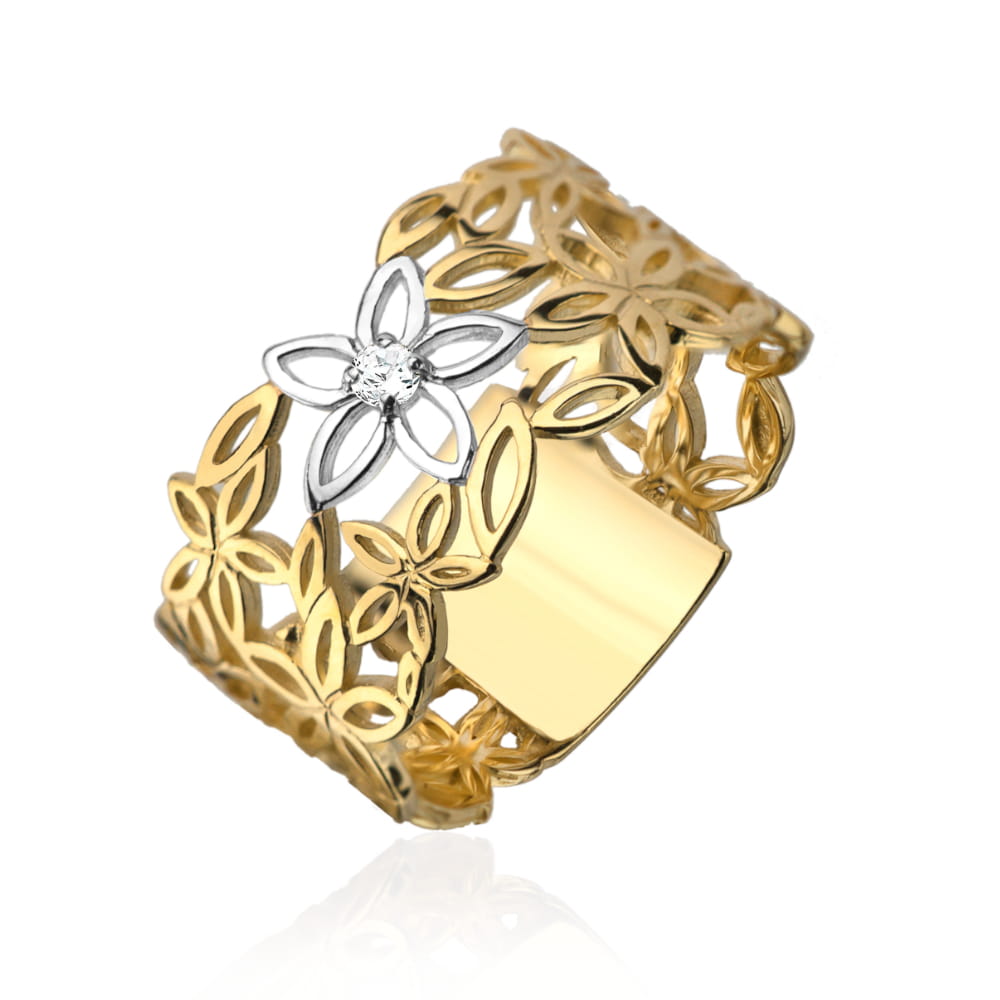 Inel Aur 14k cu Floare si Model Floral