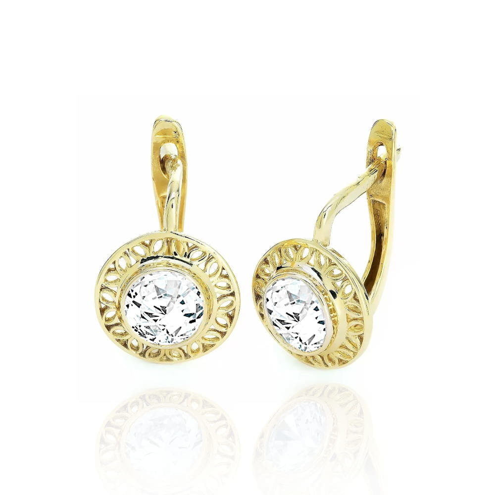 Cercei Rotunzi din Aur 8K cu Zirconiu