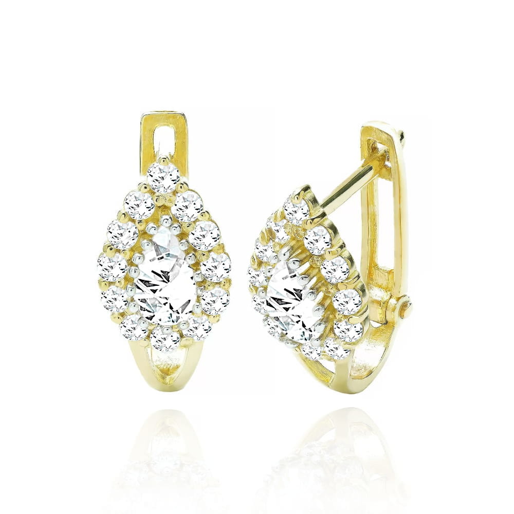 Cercei Aur 8K Rafinați cu Pietre Albe 3.2301