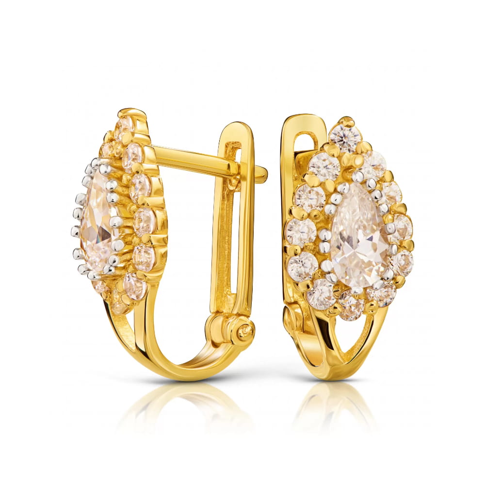 Cercei Aur 8K Rafinați cu Pietre Albe 3.2301
