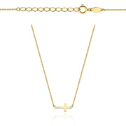 Colier din Aur 14k cu Cruce - 42cm+3cm
