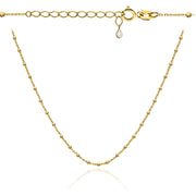 Colier din Aur 14k cu Bilute si Piatra la Inchizatoare - 39cm+2cm