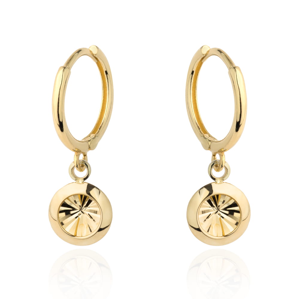 Cercei Cerc Agățați din Aur cu Model