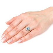 Inel de aur la modă cu zirconiu cubic, piatră mare pr. 333 1.366a