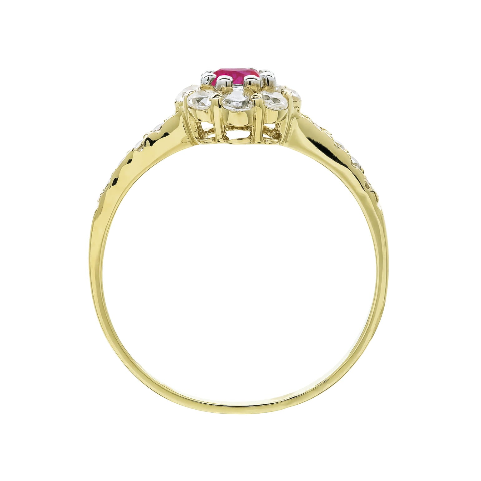 Inel Aur 8K Floare cu Rubin 2.1260ct