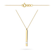Colier lingot de aur 14k cu zircon