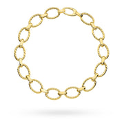 Bratara de aur 14k cu ovale decorate impletite