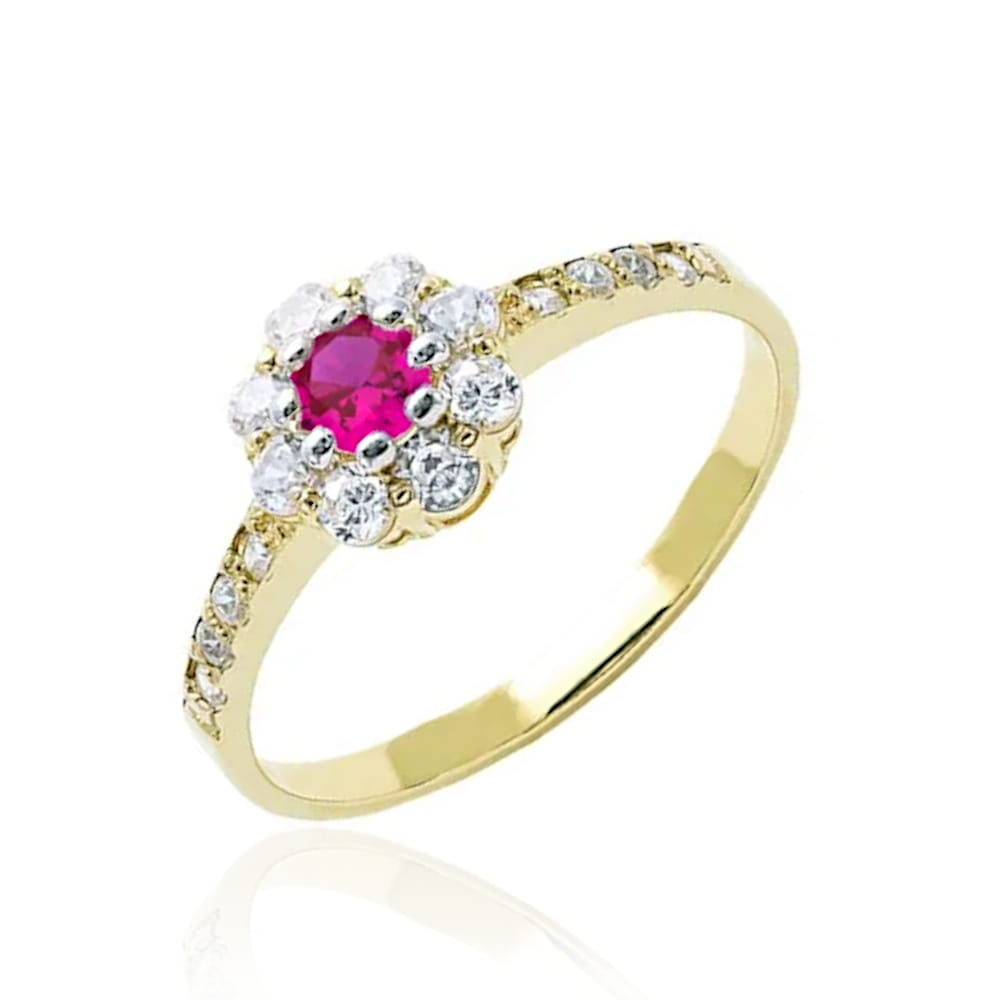 Inel Aur 8K Floare cu Rubin 2.1260ct